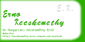 erno kecskemethy business card